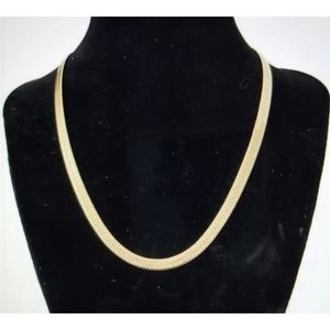 Jennifer Zeuner Hamilton 16" Herringbone Necklace 14K‎ Gold-Plated - NEW